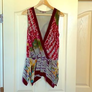 Hale Bob velvet burn out multi colored top